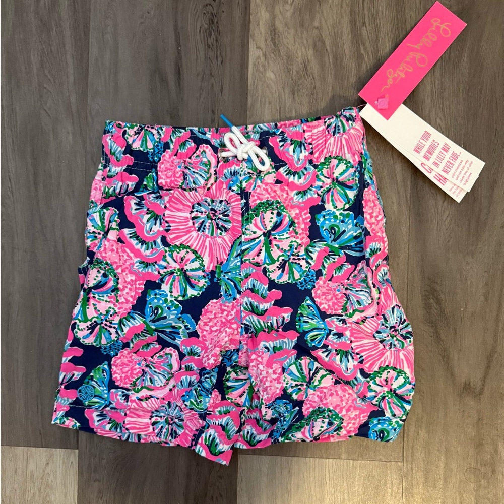 Lilly Pulitzer Boy’s Swimming Trunks in Oyster Bay Shroom With a View